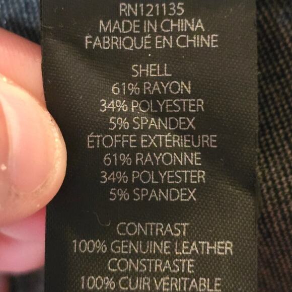 STELLA & JAMIE Genuine Leather Sleeve Crochet Top Stretch Tunic Black Small - Picture 6 of 11